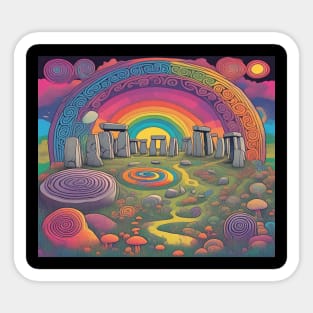 Stonehenge Mushroom Dream Sticker